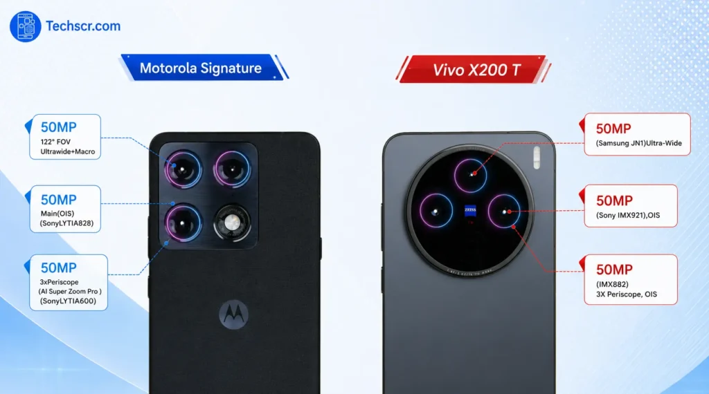 Motorola Signature & Vivo X200T camera Details