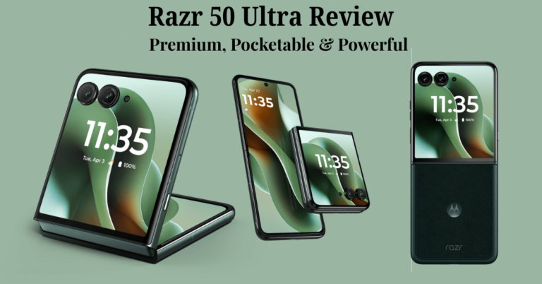 Moto Razr 50 Ultra Flip Phone with Premium Design and Features – Front and Back View