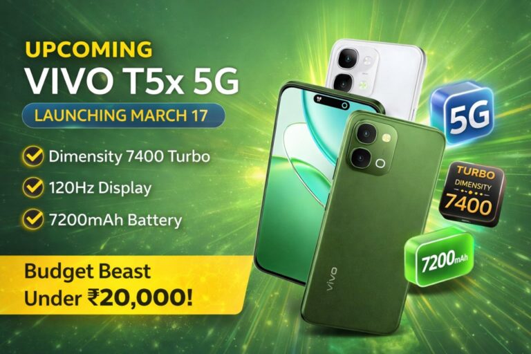 Vivo T5x 5G Launching with Dimensity 7400 Turbo & 7200mAh Battery – Price in India